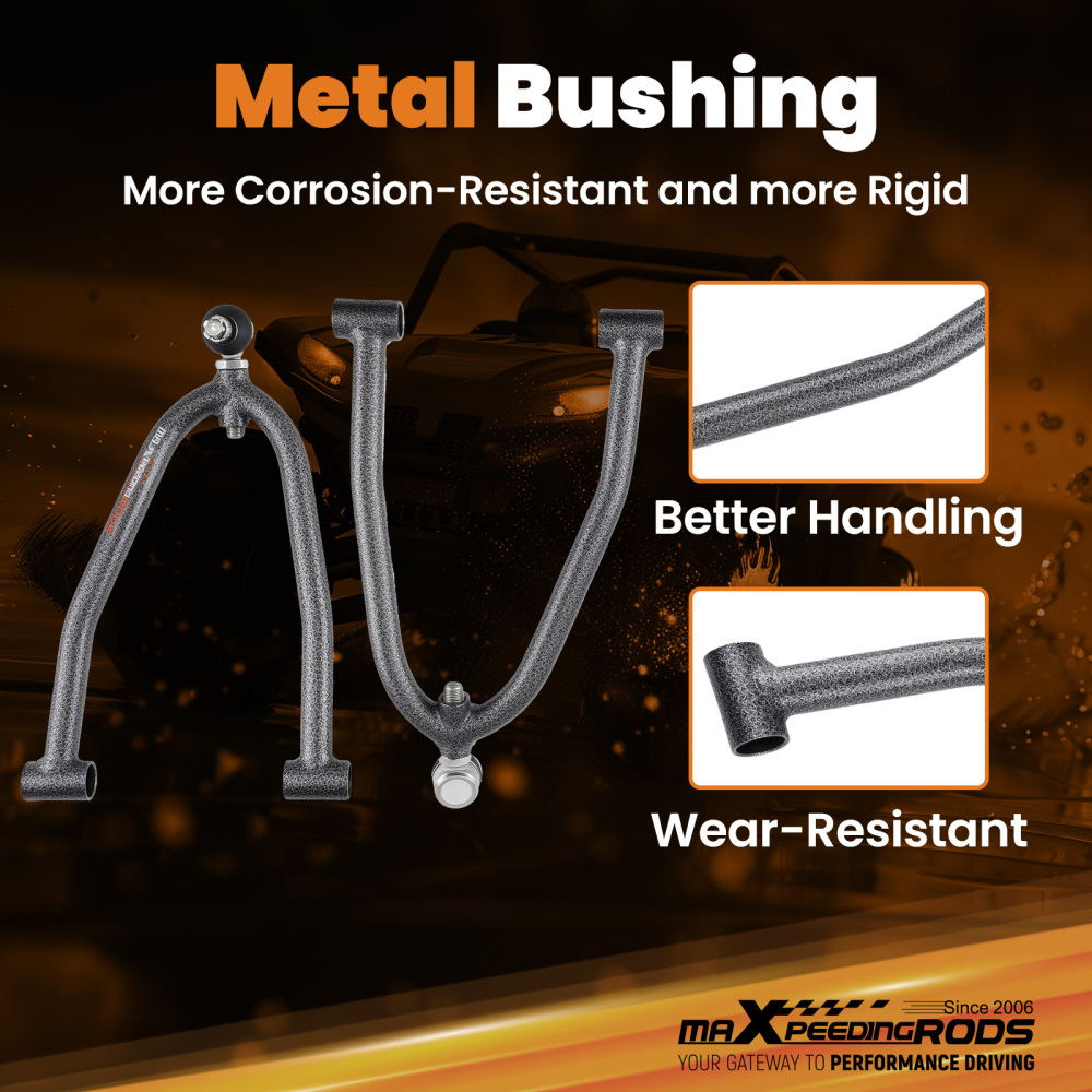 Complete Front A-Arm Kit compatible for Kawasaki KFX450R 2008-2014 Upper Lower Control Arms