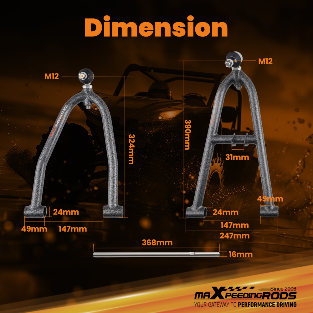 Complete Front A-Arm Kit compatible for Kawasaki KFX450R 2008-2014 Upper Lower Control Arms