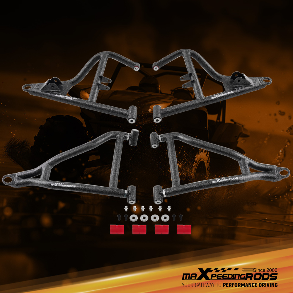 Control Arm Set Front Upper Lower compatible for Polaris RZR S 900 RZR 4 900 2017-2021+