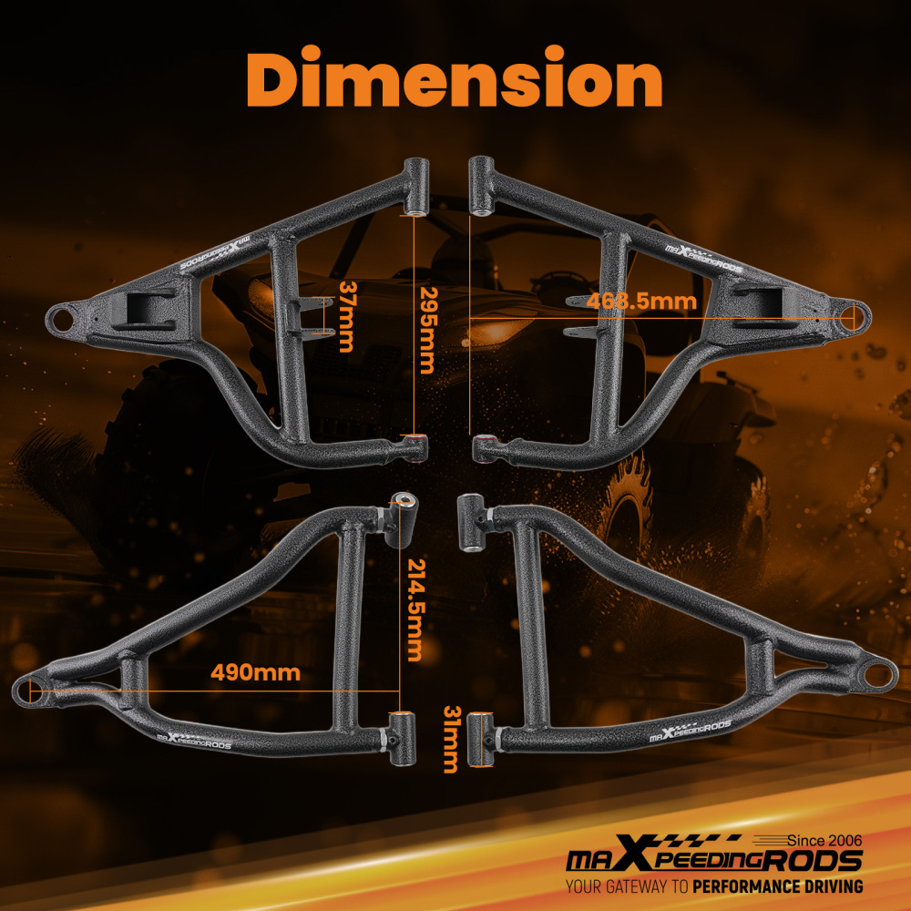 Control Arm Set Front Upper Lower compatible for Polaris RZR S 900 RZR 4 900 2017-2021+