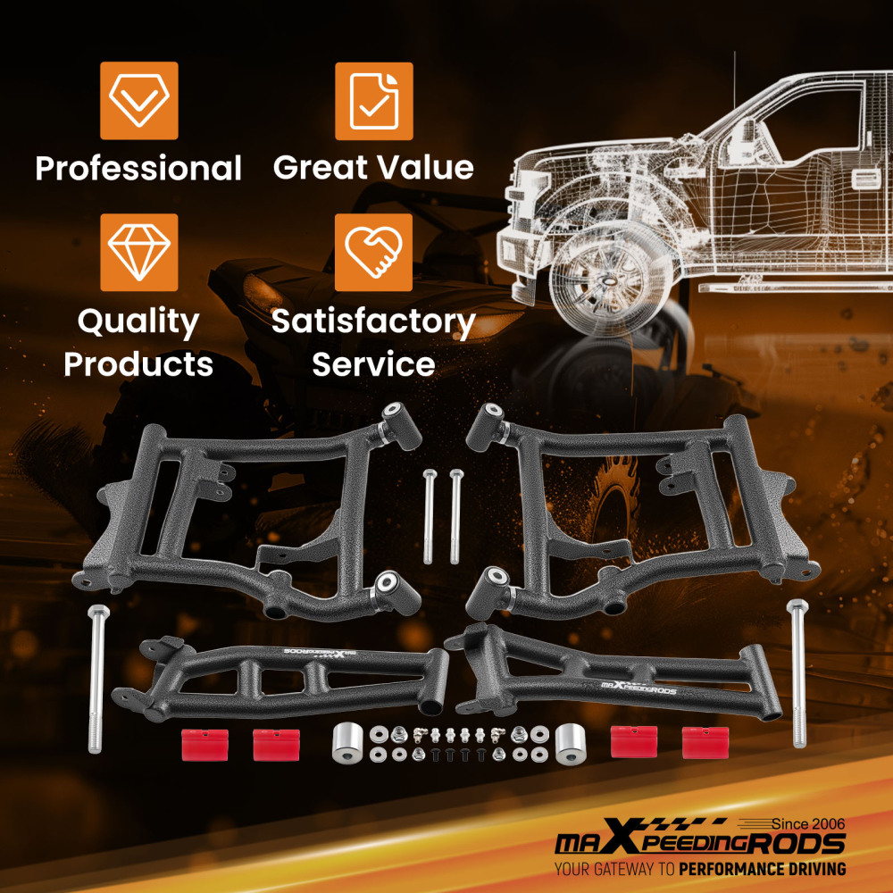 High Clearance Rear Offset A Arms compatible for Polaris RZR S4 900 2018 Trail S 900 2021