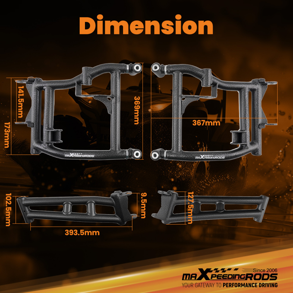 High Clearance Rear Offset A Arms compatible for Polaris RZR S4 900 2018 Trail S 900 2021