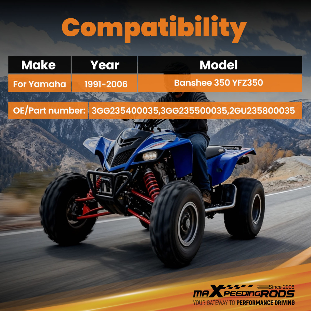 Front Upper Left Right A-Arm Assembly Front compatible for Yamaha YFZ350 91-06 3GG235400035