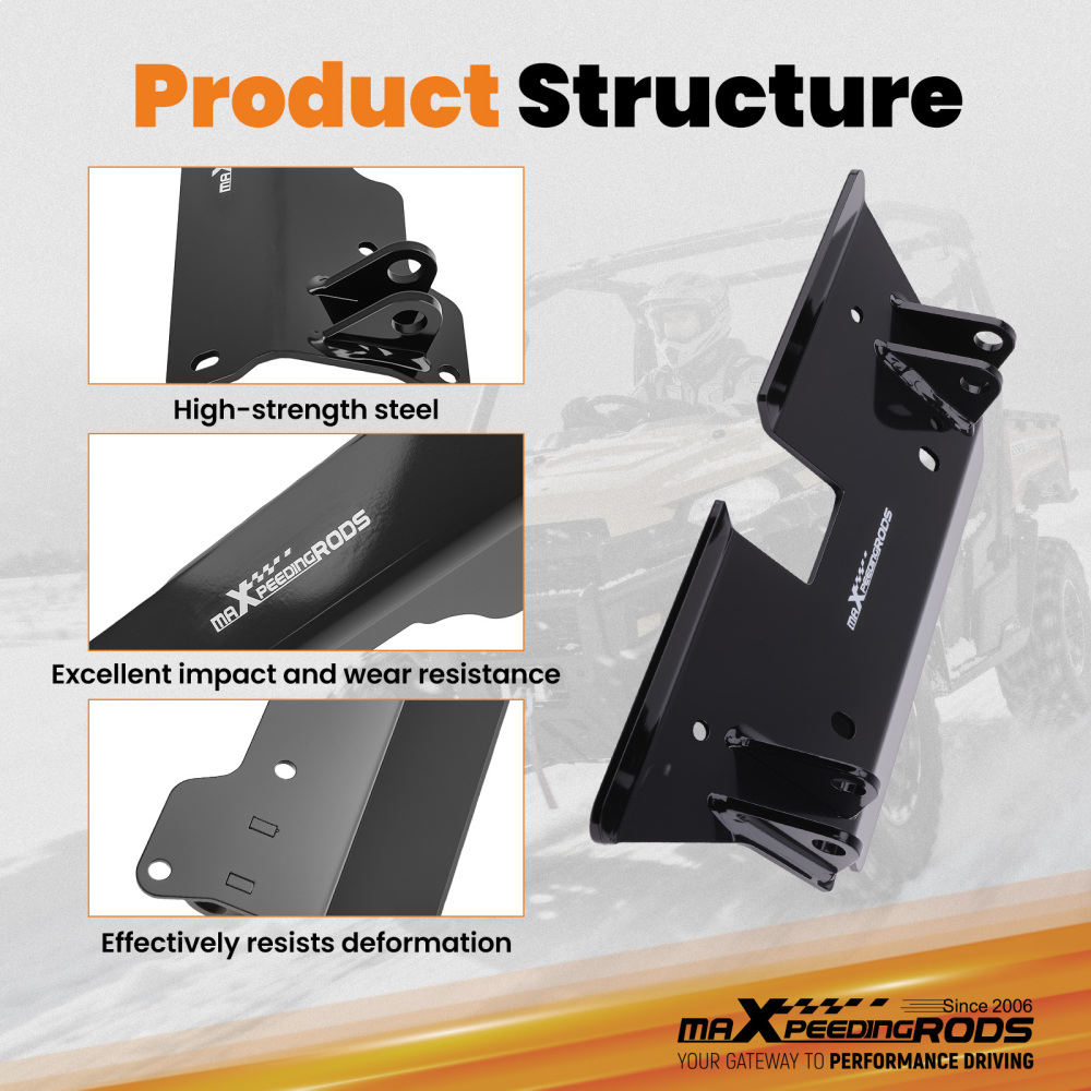 Black Front Plow Mount compatible for Can-Am Commander 800 1000 UTV 2010-2019 Steel