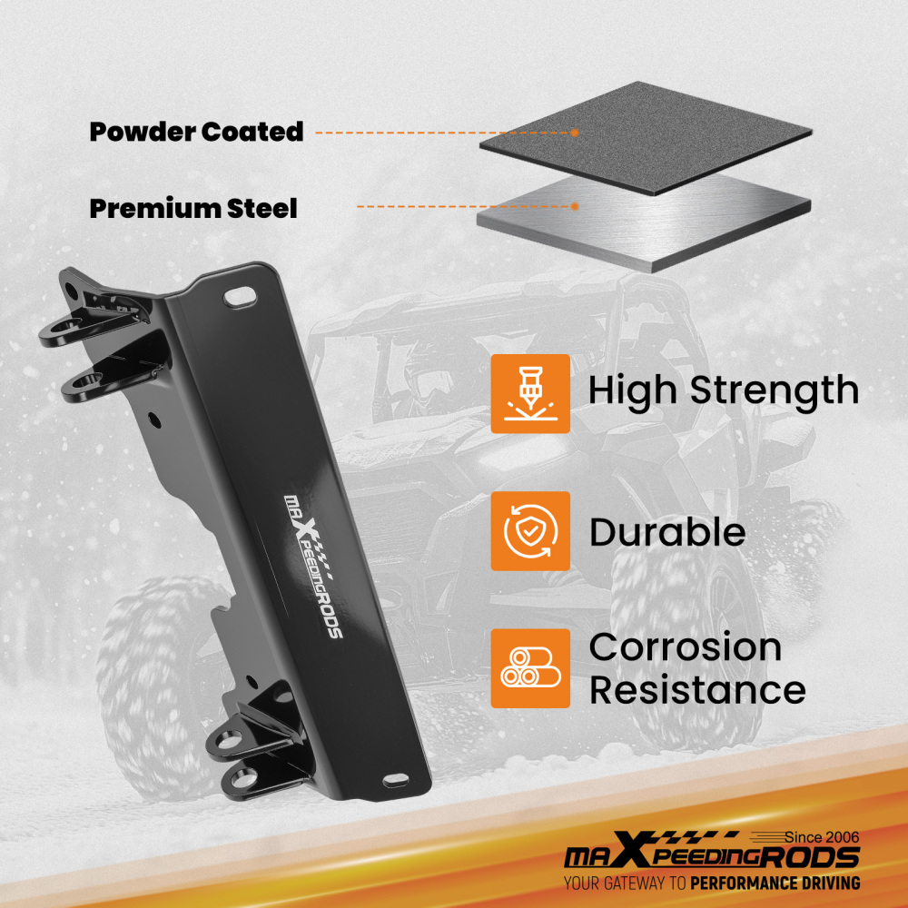 Black Front Snow Push Kit for Can Am Defender HD5-HD10 2016-2024 Steel Frame