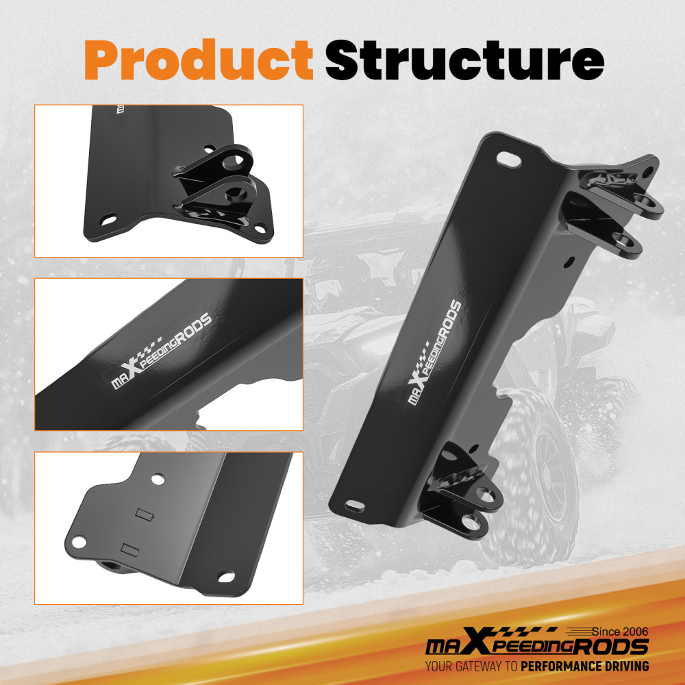 Black Front Snow Push Kit for Can Am Defender HD5-HD10 2016-2024 Steel Frame