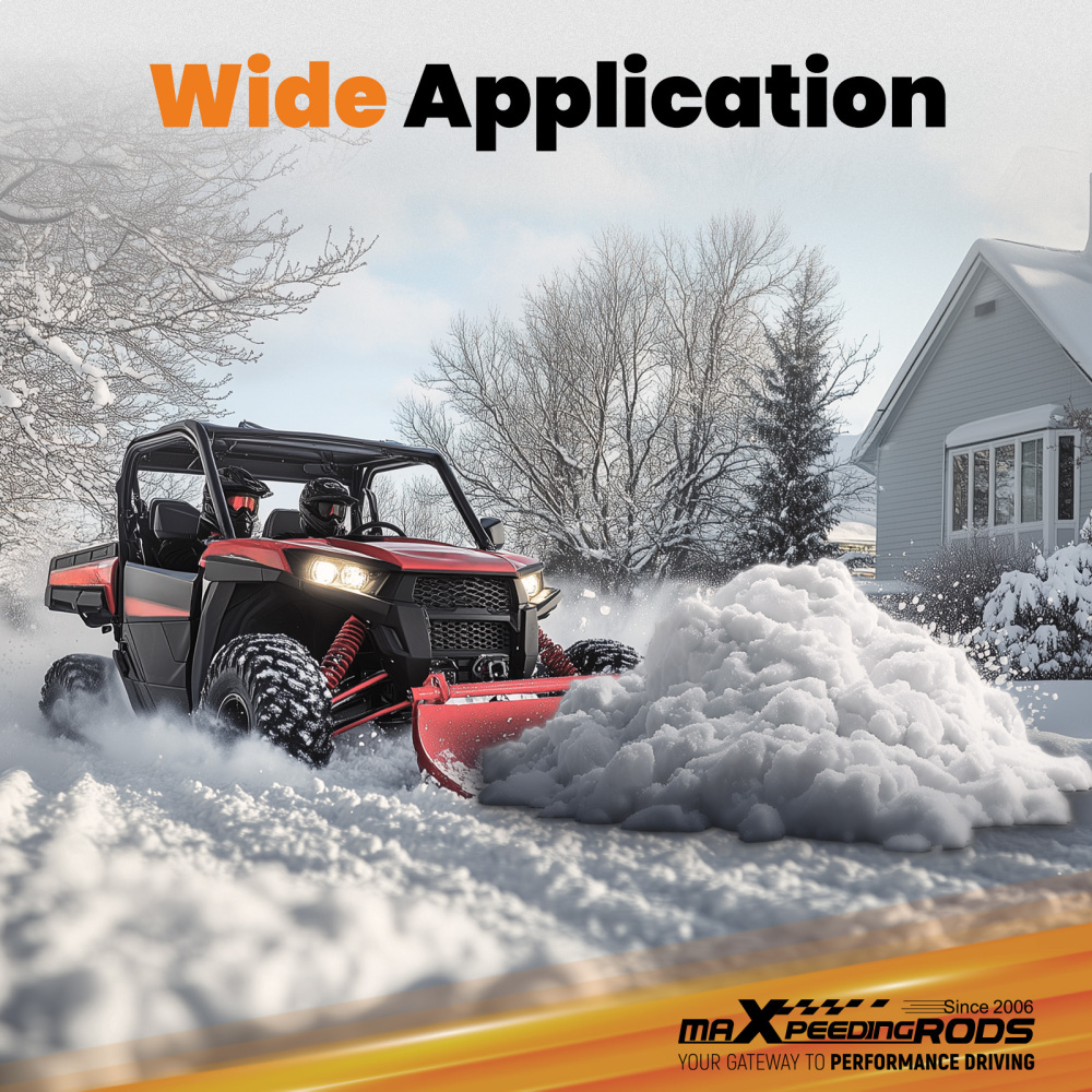 Black Front Snow Push Kit for Can Am Defender HD5-HD10 2016-2024 Steel Frame