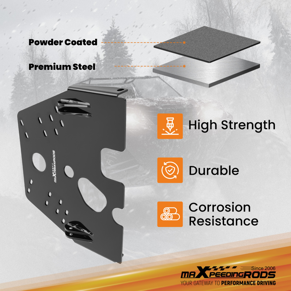 ATV Frame Mount compatible for Arctic Cat 700 Alterra/VLX 2017-2020 Black Steel Plow Kit