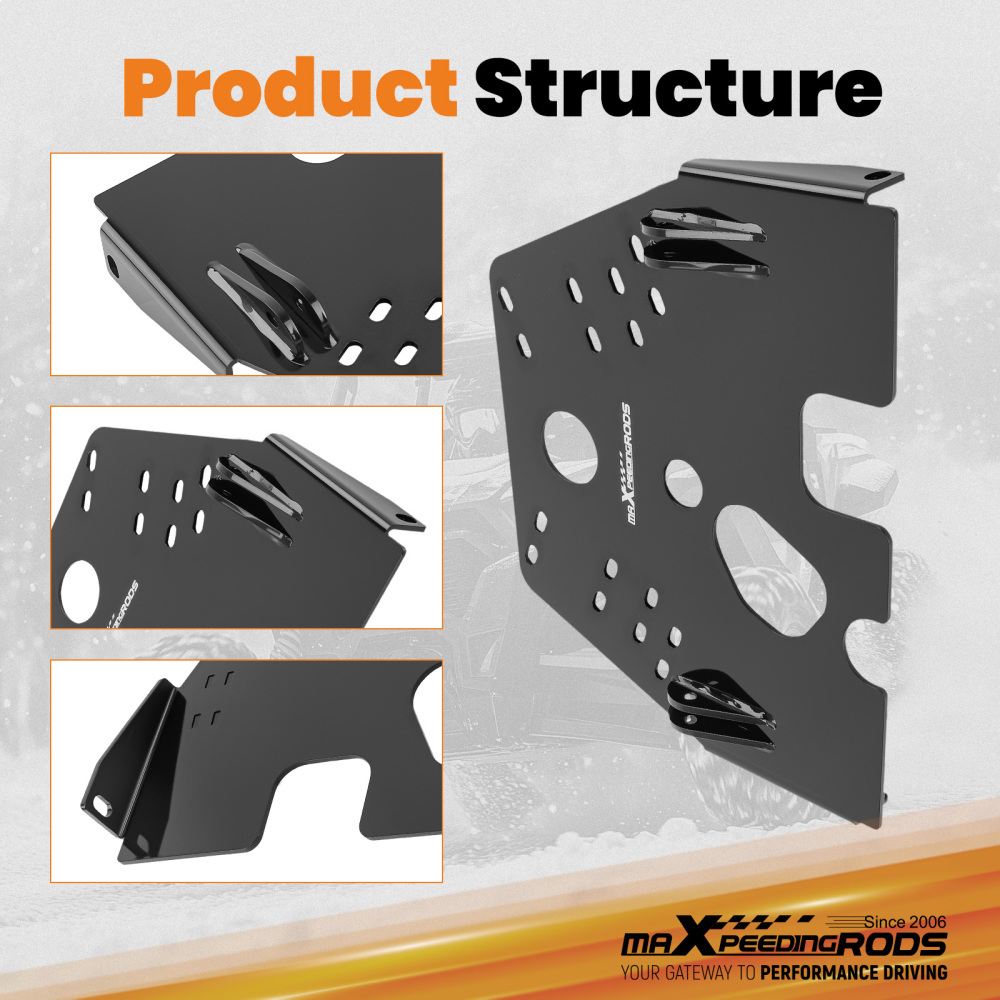 ATV Frame Mount compatible for Arctic Cat 700 Alterra/VLX 2017-2020 Black Steel Plow Kit