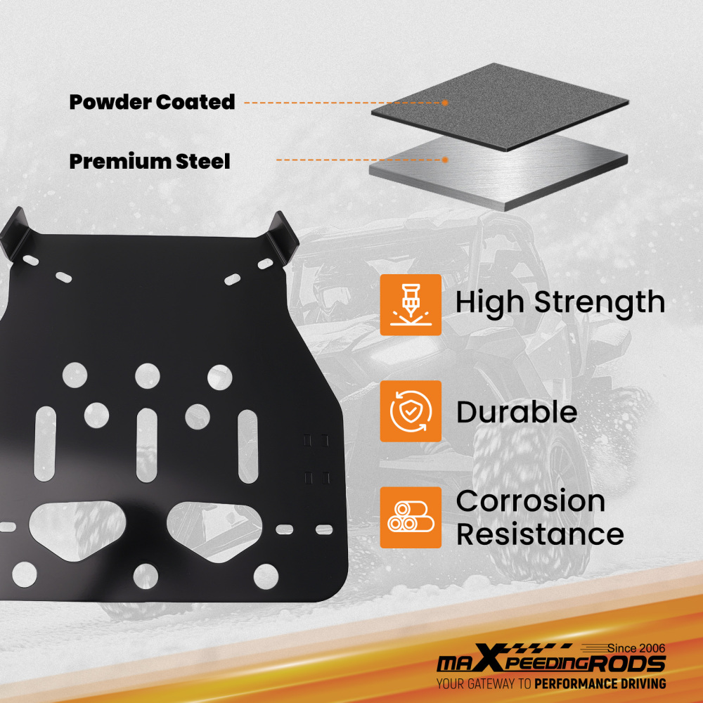 ATV Black Plow Mount compatible for Yamaha Grizzly 660 700 2002-2024 Steel Frame