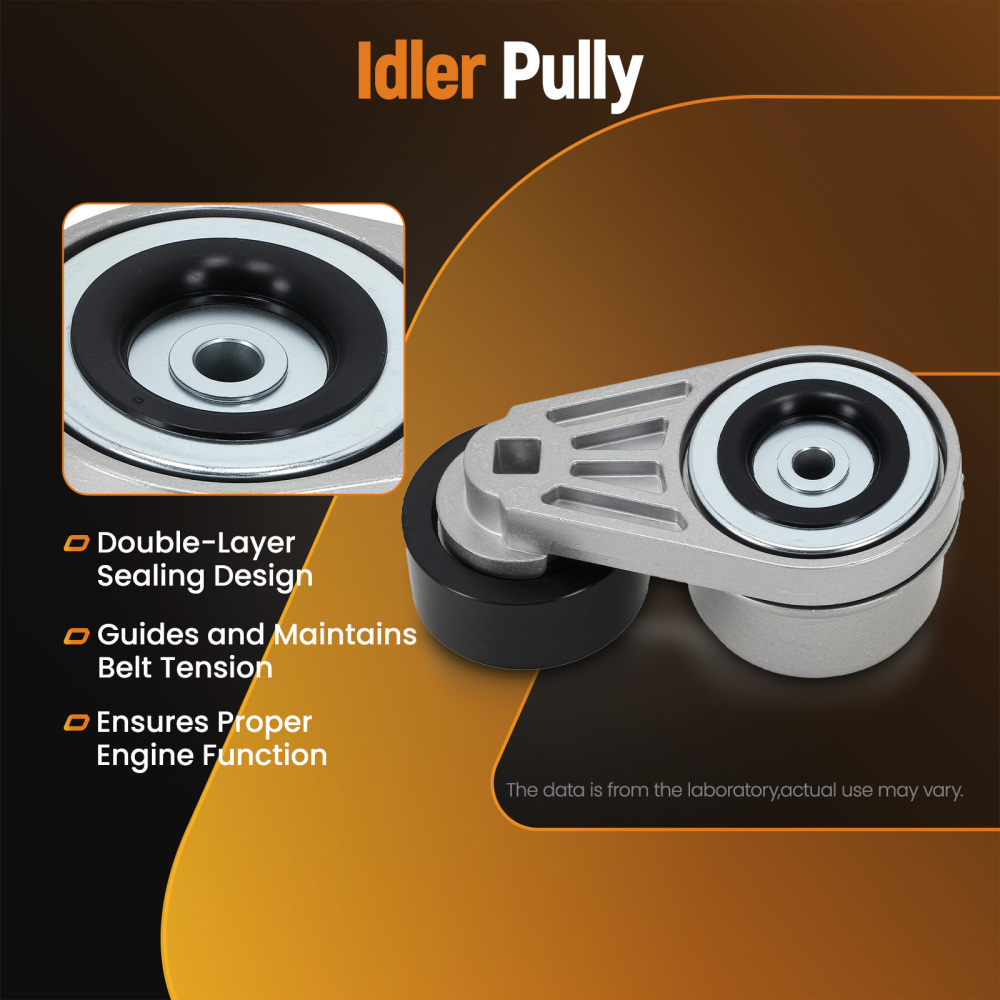 Belt Tensioner with Pulley compatible for Freightliner Argosy Columbia Cascadia L6