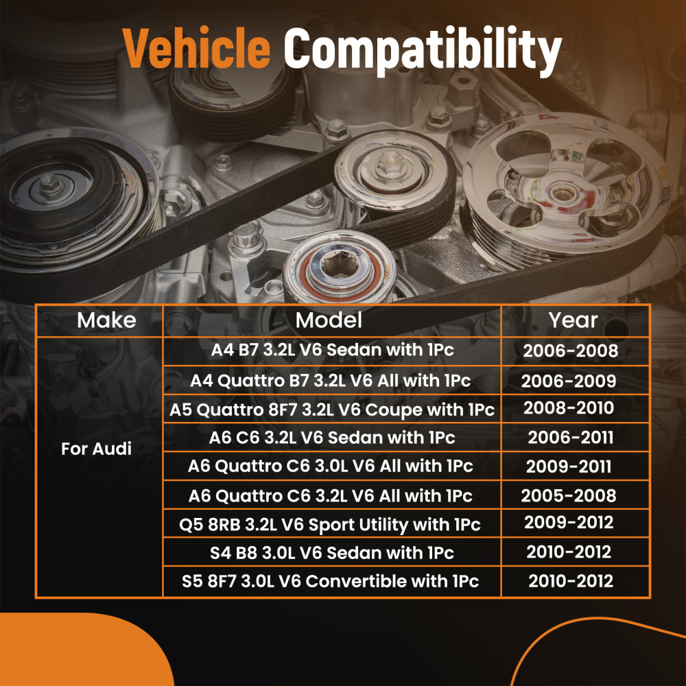 Accessory Belt Tensioner Assy compatible for Audi Q5 S4 B8 S5 3.0L 06E903133B