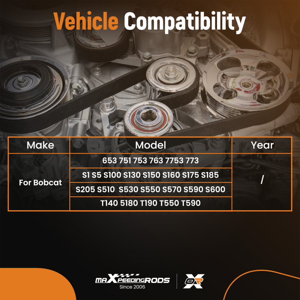 Drive Belt Tensioner Pulley compatible for Bobcat 6735884 6711698 S130 S175 S185