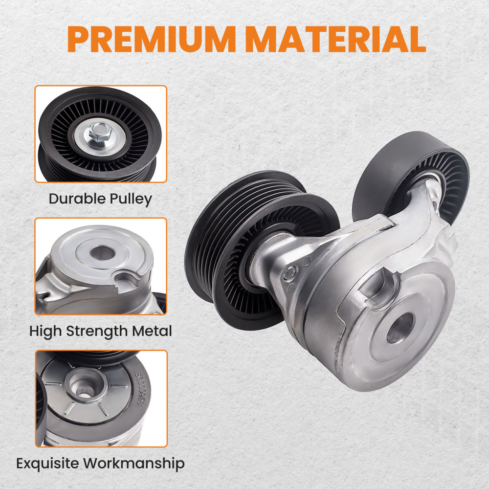 Serpentine Belt Tensioner w/ Pulley compatible for Dodge Jeep Mitsubishi 3.7L 53030958AE Serpentine Belt Tensioner w/ Pulley compatible for Dodge Jeep Mitsubishi 3.7L 53030958AE