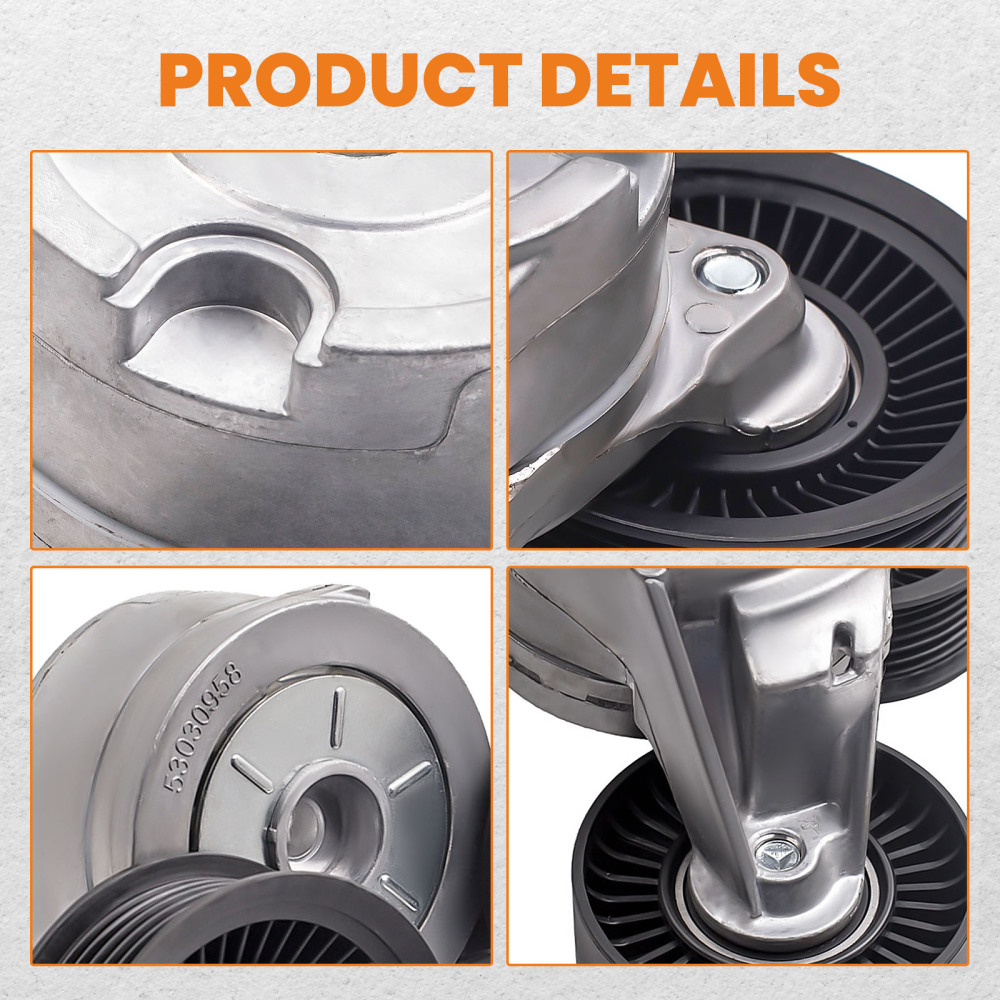 Serpentine Belt Tensioner w/ Pulley compatible for Dodge Jeep Mitsubishi 3.7L 53030958AE Serpentine Belt Tensioner w/ Pulley compatible for Dodge Jeep Mitsubishi 3.7L 53030958AE