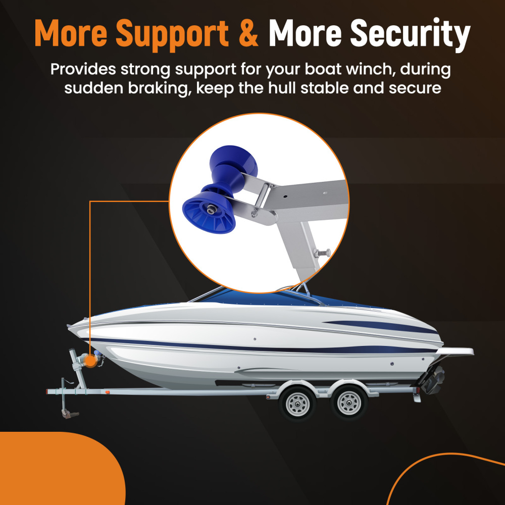 Boat Trailer Winch Stand with Roller Fit 3x4Frames,Multiple Height Adjustments