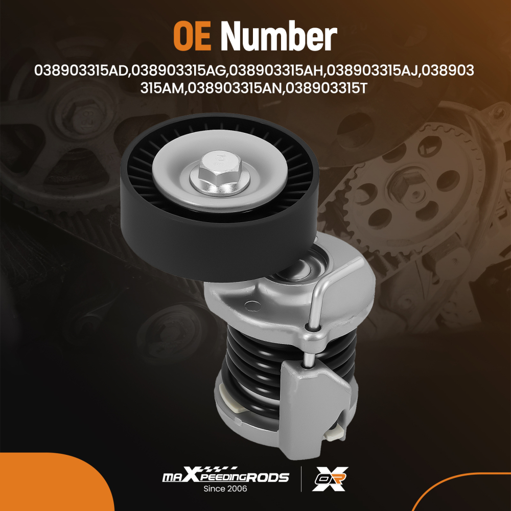 Drive Belt Tensioner compatible for Audi A3 A4 A5 Q3 compatible for VW Golf Passat 1.6 2.0 038903315AM