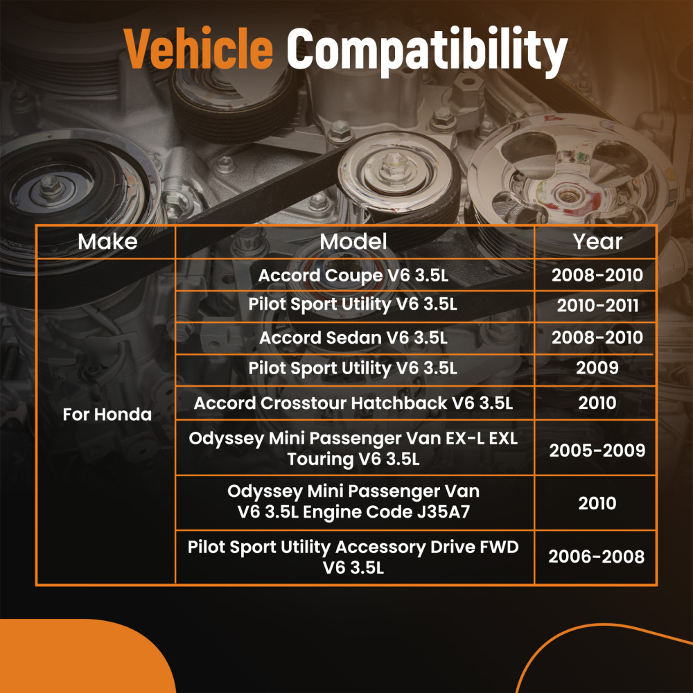 Belt Tensioner Assembly compatible for Honda Accord Coupe Sedan Crosstour Hatchback V6 3.5L