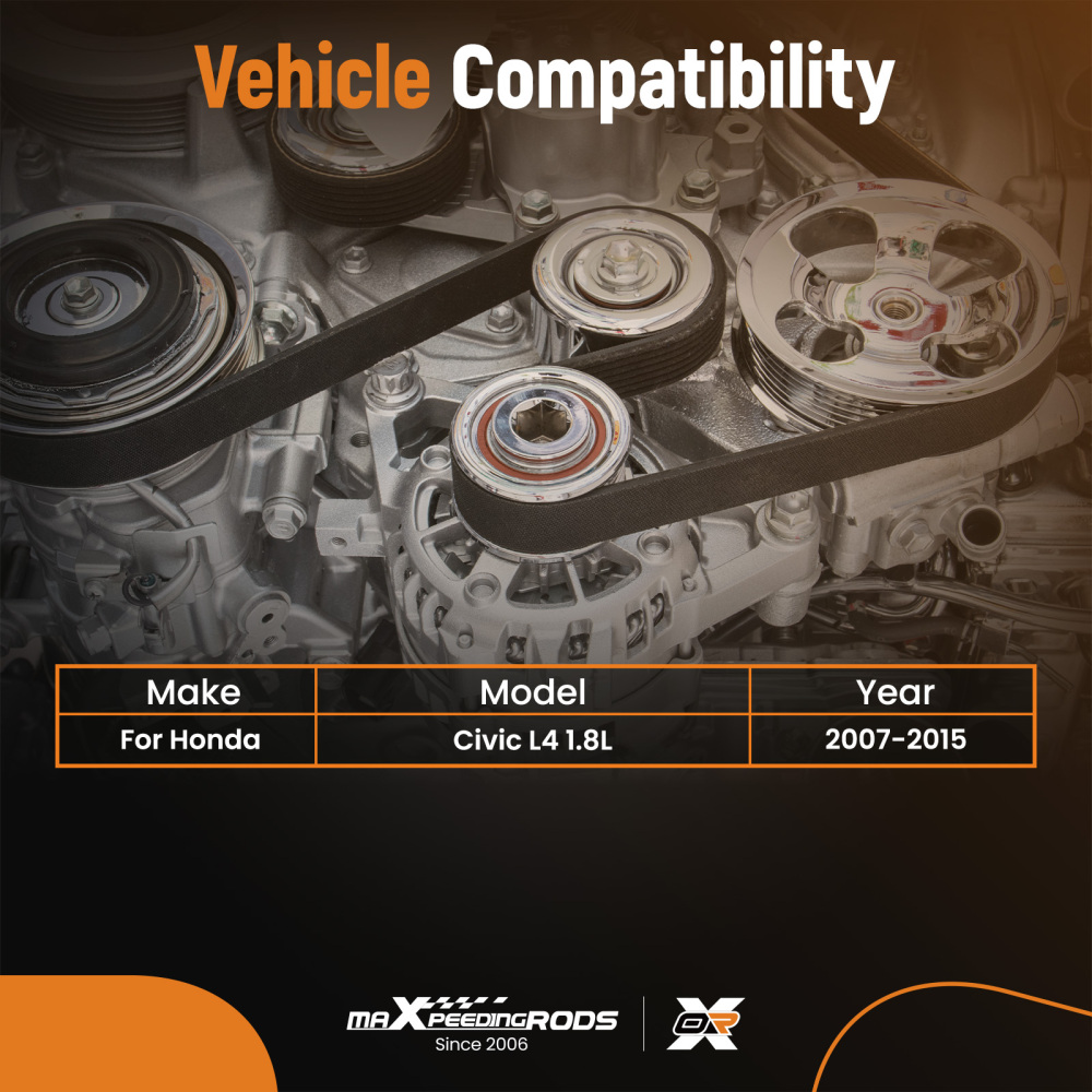 Belt Tensioner compatible for Honda Civic 1.8L L4 2007-2015 31170RWK005 Serpentine Drive