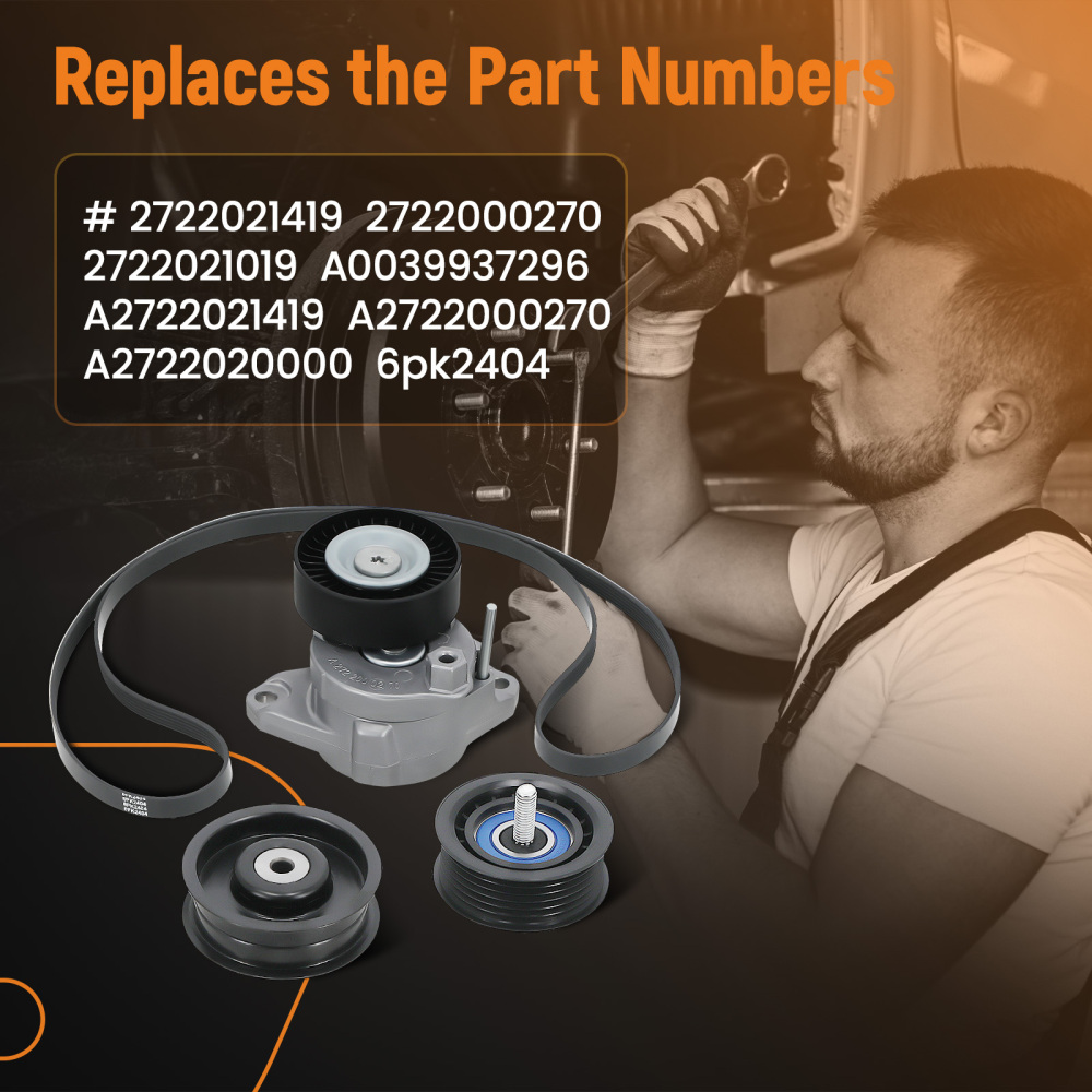 Engine Drive Belt TensionerIdler Pulley Serpentine Belt kit compatible for Mercedes-Benz