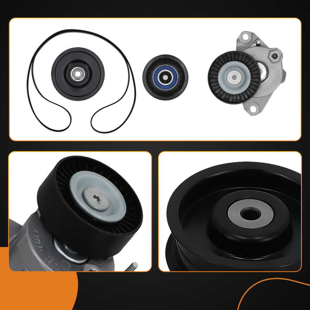 Engine Drive Belt TensionerIdler Pulley Serpentine Belt kit compatible for Mercedes-Benz
