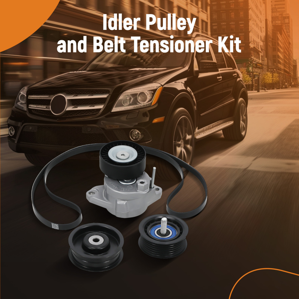 Engine Drive Belt TensionerIdler Pulley Serpentine Belt kit compatible for Mercedes-Benz