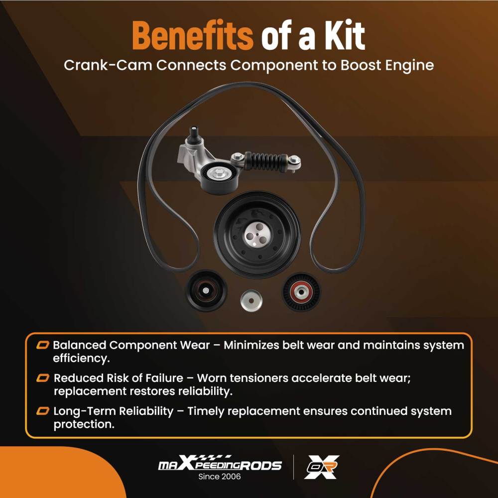Crankshaft Pulley Fan Belt Tensioner Kit compatible for Ford Mondeo MK3 Transit 2.0 Diesel