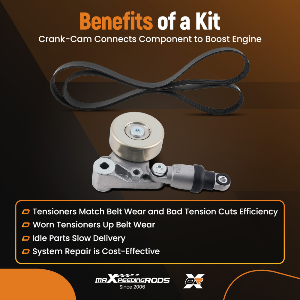 Compatible for Nissan Patrol GU Y61 ZD30 3.0L 2000-2007 Drive Fan Belt + Tensioner Assembly