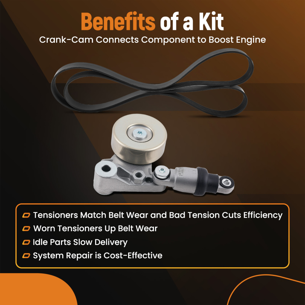 Compatible for Nissan Patrol GU Y61 ZD30 3.0L 2000-2007 Drive Fan Belt + Tensioner Assembly