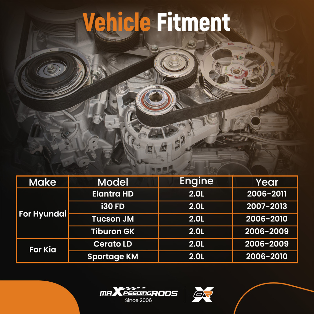 Timing Belt Kit compatible for Hyundai Elantra Tiburon Tucson Soul Sportage 2.0L New