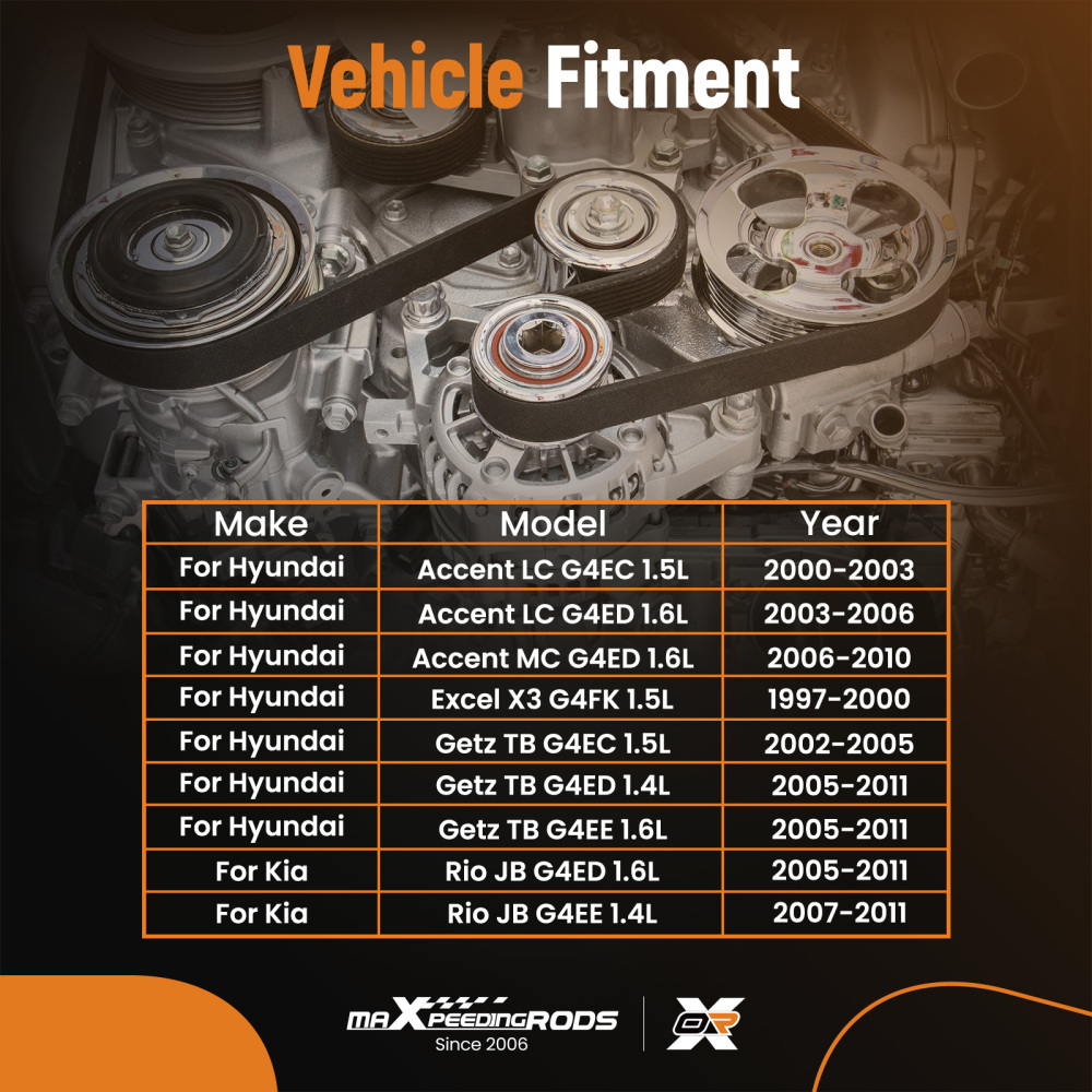 Timing Belt KitWater Pump compatible for Hyundai Accent Excel Getz compatible for Kia Rio 1.4 1.5 1.6