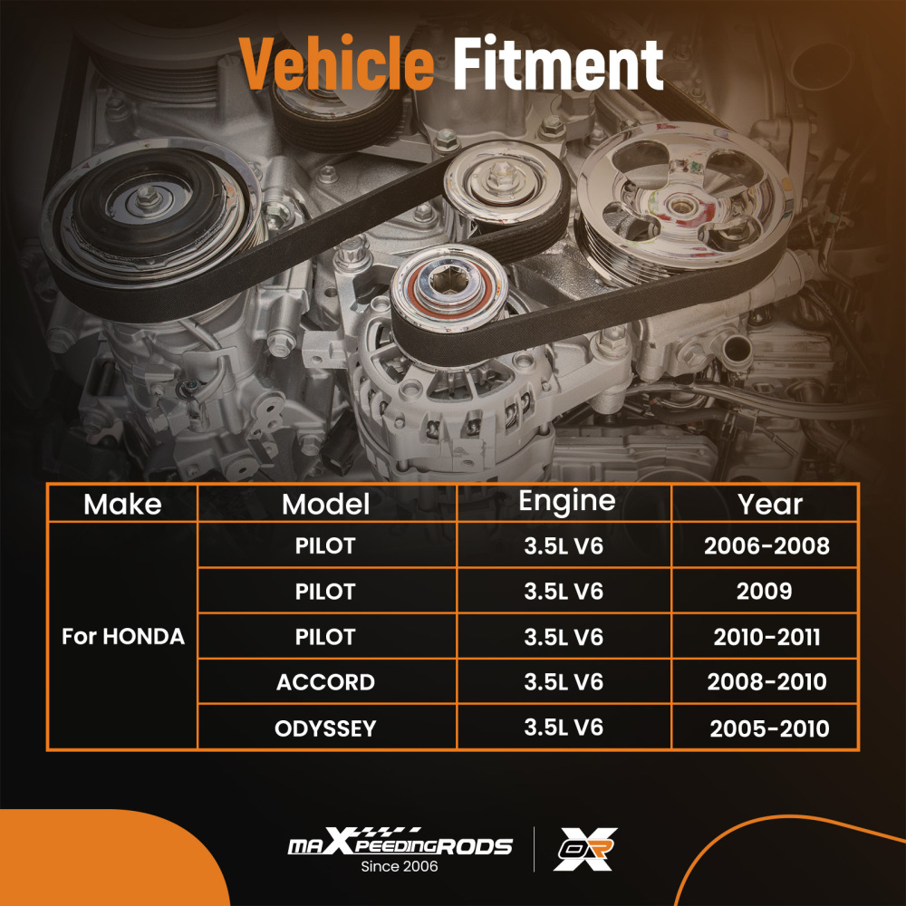 Belt Assembly Kit compatible for Honda Odyssey 3.5L V6 i-VTEC 2005-2010 31170RB0J01