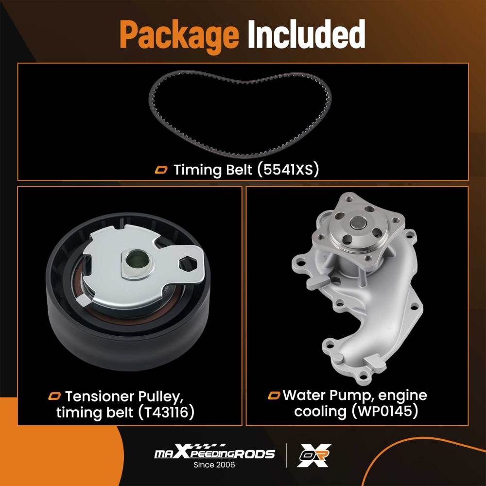 Timing BeltWater Pump Kit compatible for Ford Transit Connect 1.8D 2002-2013 KP15541XS