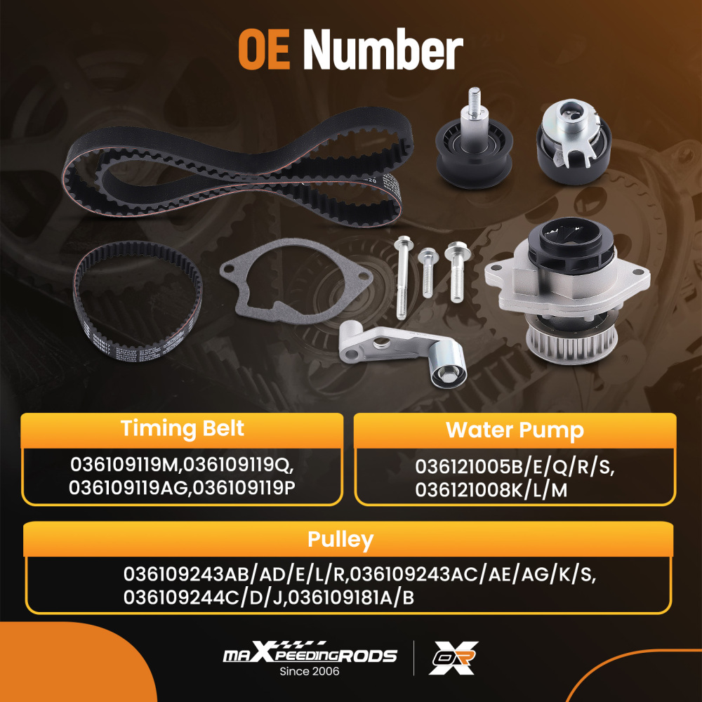 Timing Belt Kit compatible for VW GOLF Mk4, Mk5, PLUS 1.4 1.6 97 to 06 Set 036109119AG