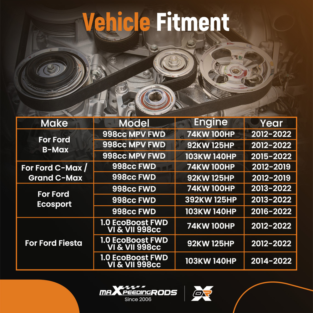 Timing Belt Kit with Oil Pump compatible for Ford B-Max C-Max EcoSport 1.0 74KW 2012-2022