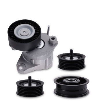 4Pcs Belt Tensioner w/ Idler Pulley Set compatible for Mercedes C300 C350 E350 ML350