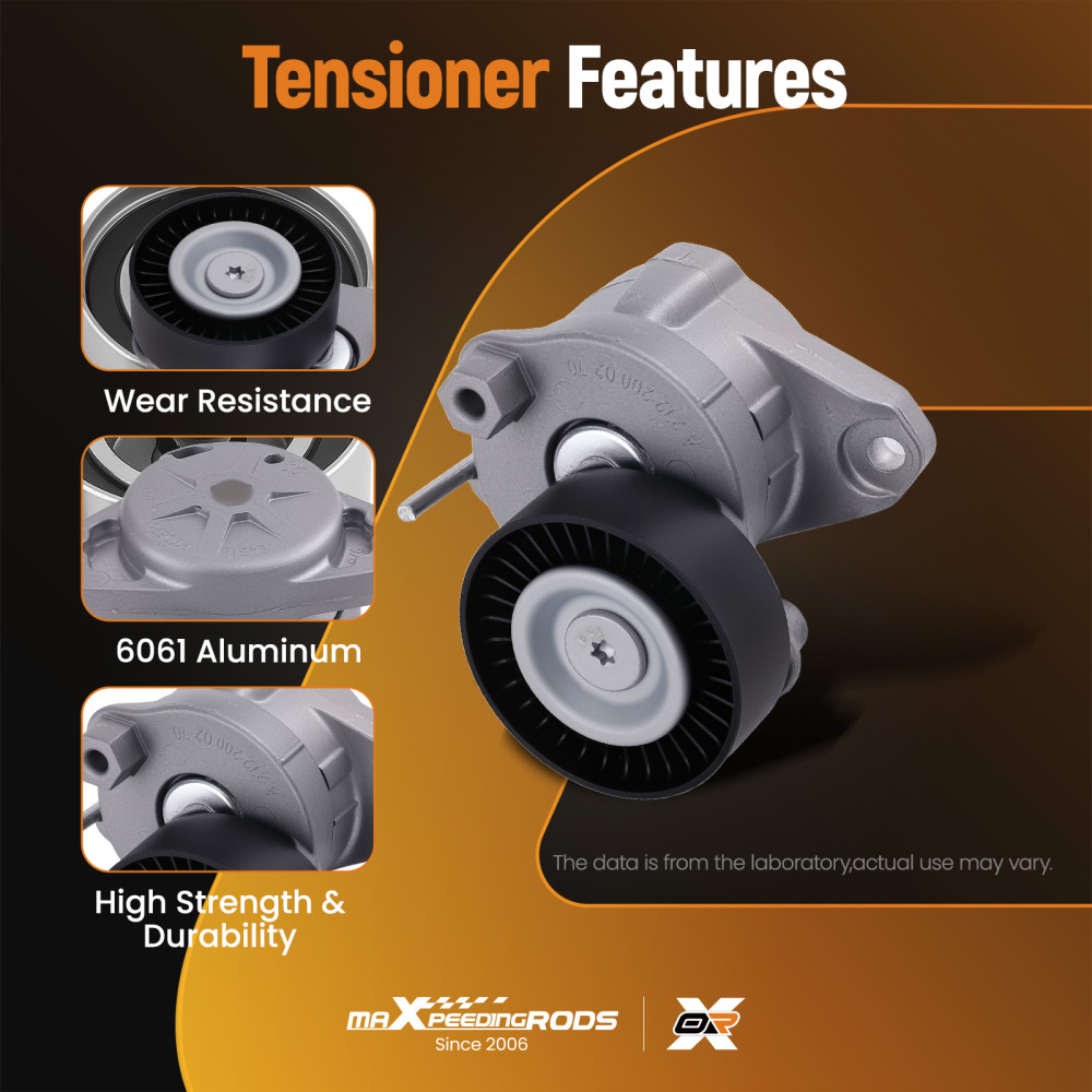 4Pcs Belt Tensioner w/ Idler Pulley Set compatible for Mercedes C300 C350 E350 ML350