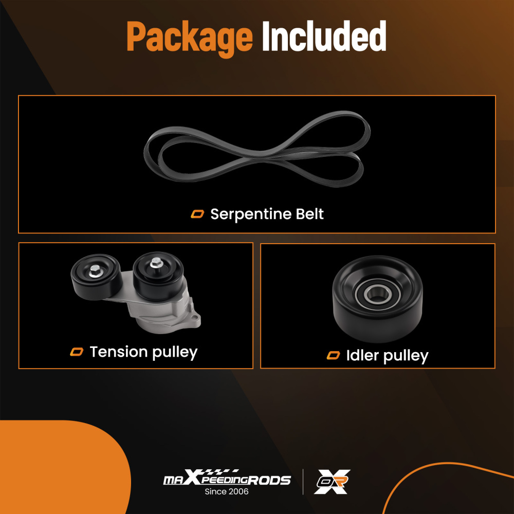 Belt Tensioner Assembly compatible for Acura MDX Base/Touring 2003-2013 90K-38332