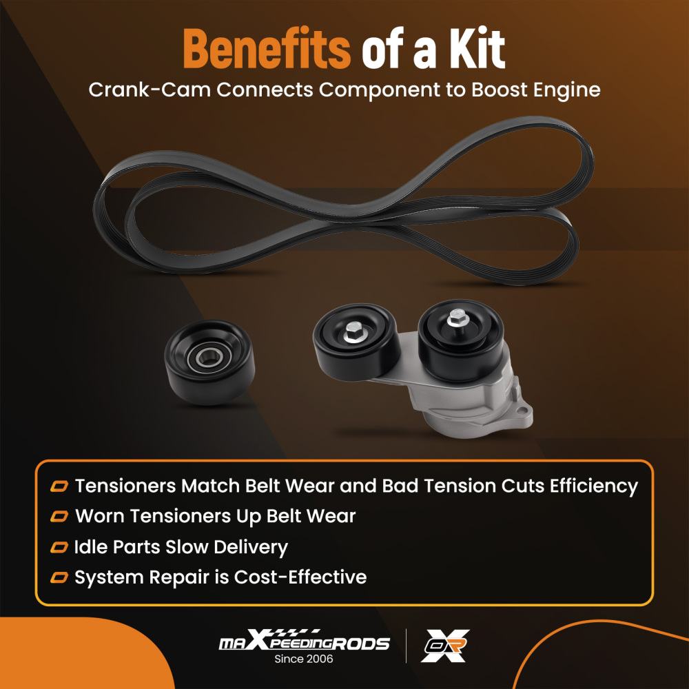 Belt Tensioner Assembly compatible for Acura MDX Base/Touring 2003-2013 90K-38332