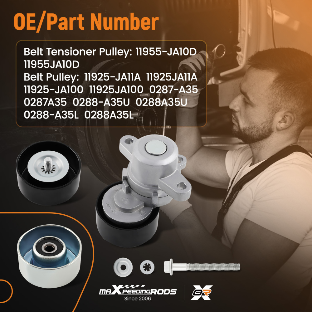 Belt Tensioner PulleyBelt Pulley compatible for Nissan Teana J32 2008-2013 11955-JA10D
