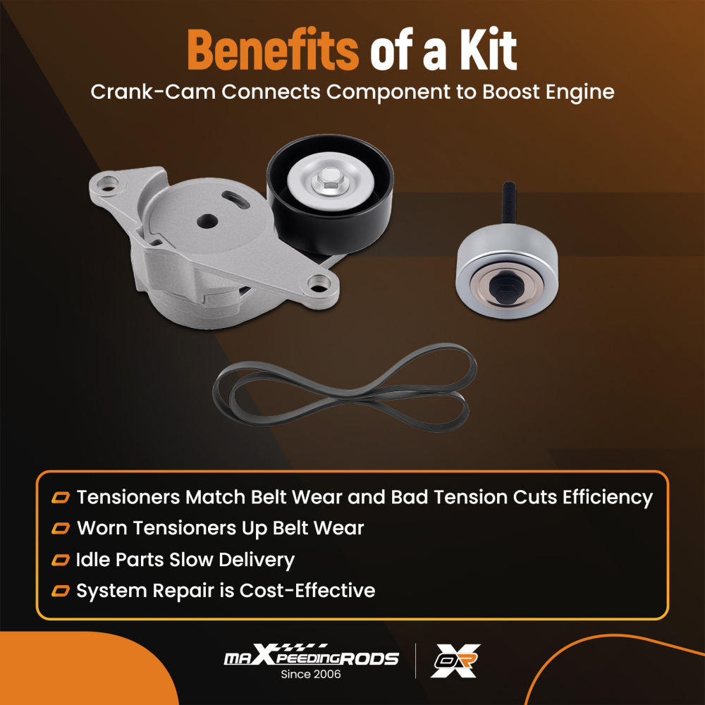 4x Serpentine Belt Drive Component Kit compatible for Chevy Traverse compatible for Cadillac Buick
