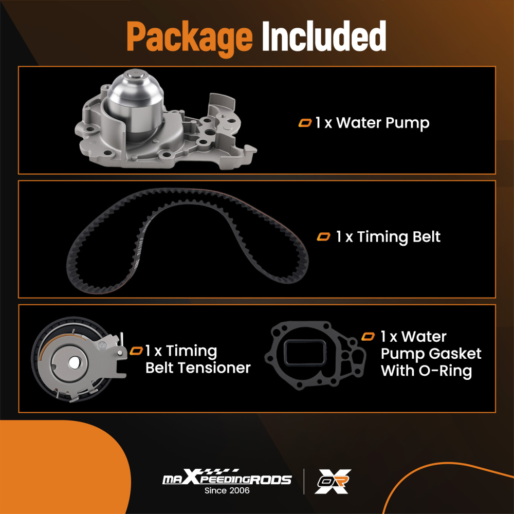 Timing Belt + Water Pump Kit compatible for Renault Clio Modus Wind compatible for Dacia Sandero 1.2 16V