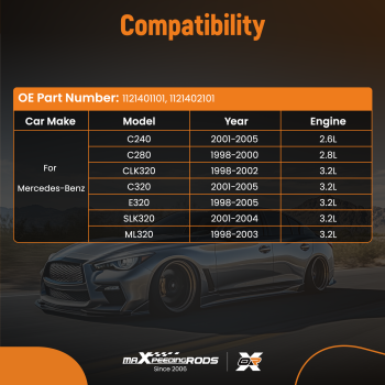 Intake ManifoldBelt Tensioner Kit compatible for Mercedes-Benz C240 2.6L 2001-2005