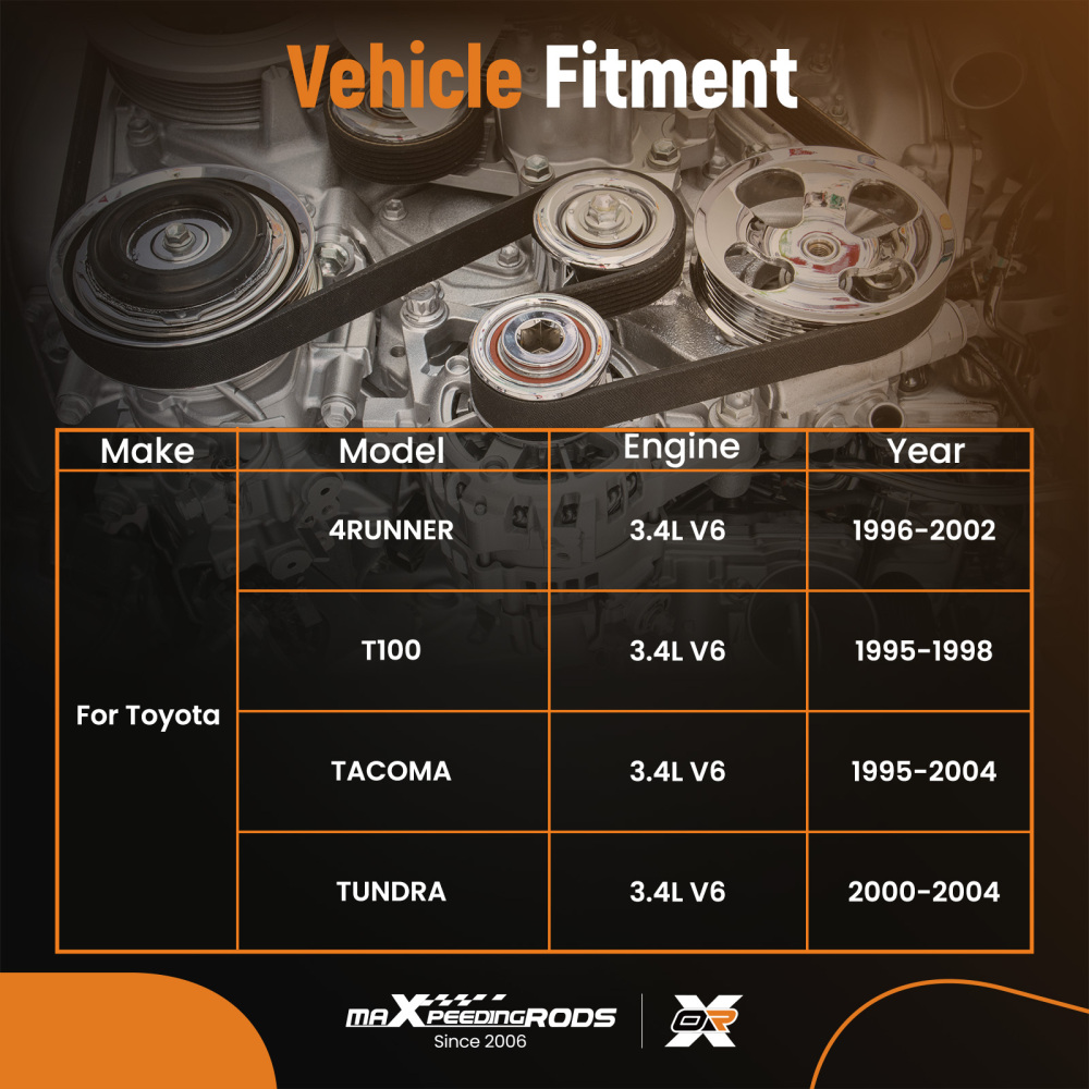 Timing Belt Kit With Water Pump compatible for Toyota Tundra 4Runner Tacoma 3.4L V6