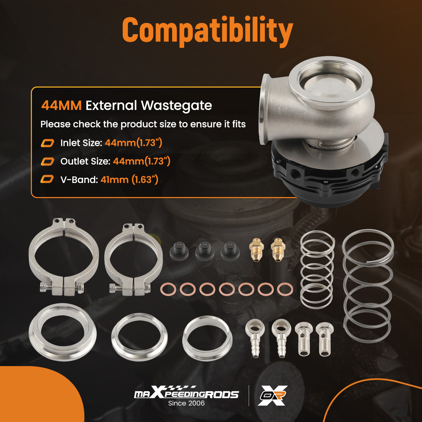 Buy new 44mm V-BandExternal Cooled Turbo Wastegate Fit Universal