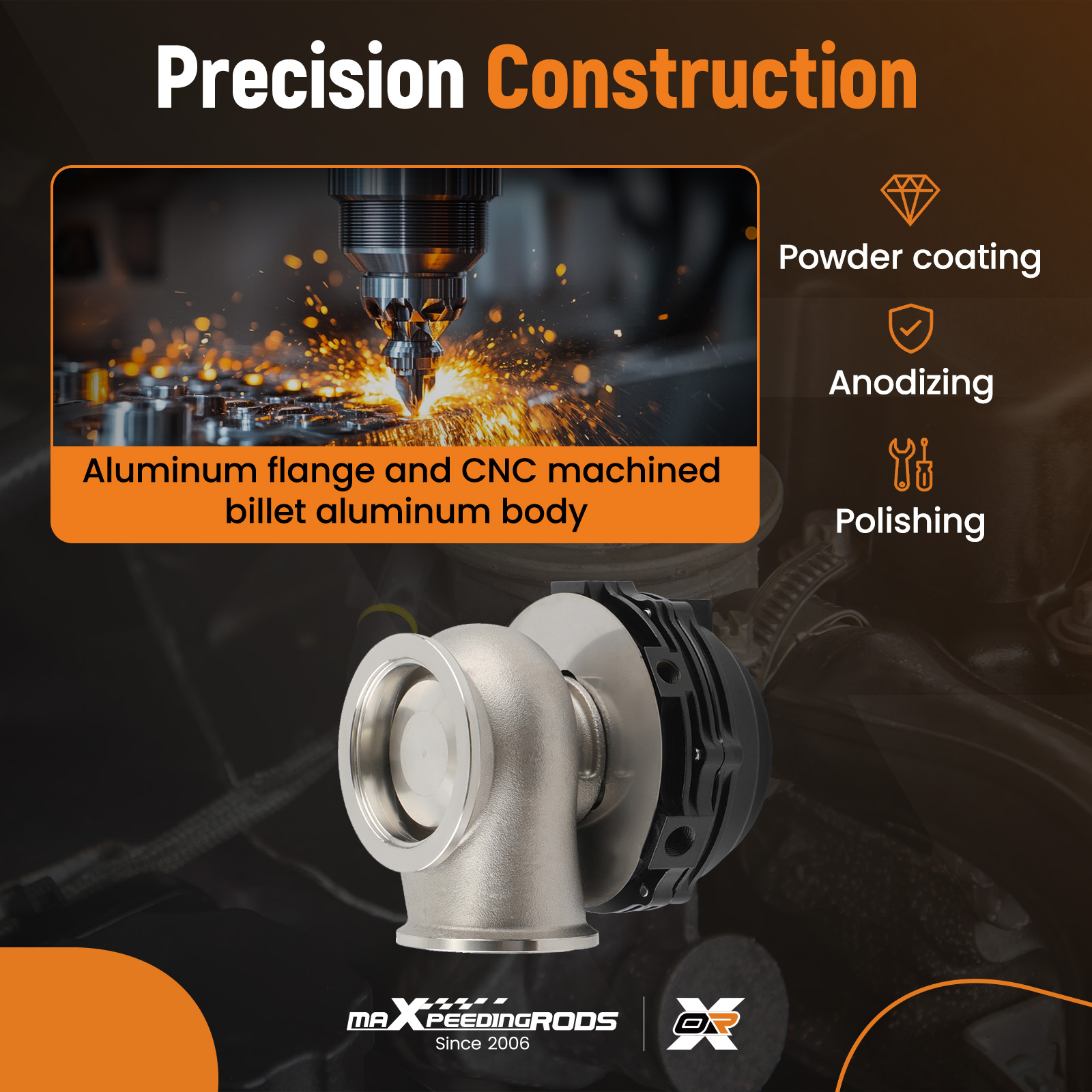 Buy new 44mm V-BandExternal Cooled Turbo Wastegate Fit Universal