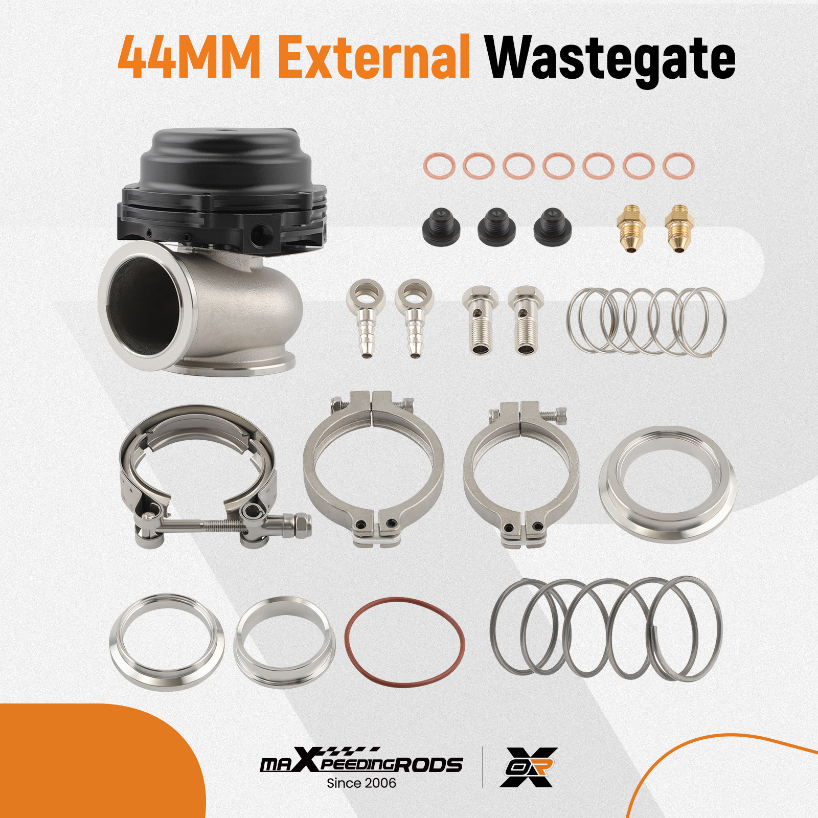 44mm External Wastegate w/ V-Band Flanges (Contains PSI Springs