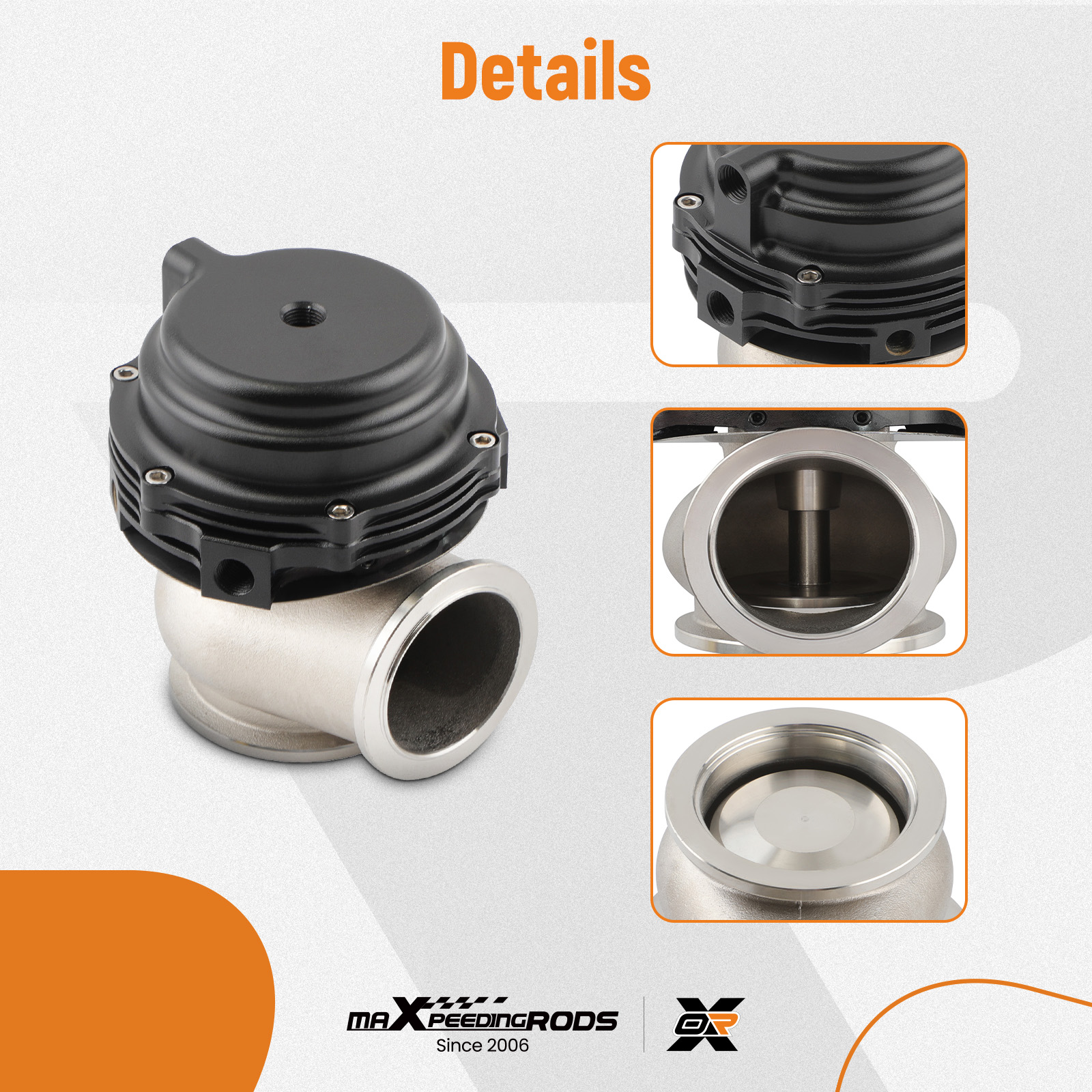 44mm External Wastegate w/ V-Band Flanges (Contains PSI Springs