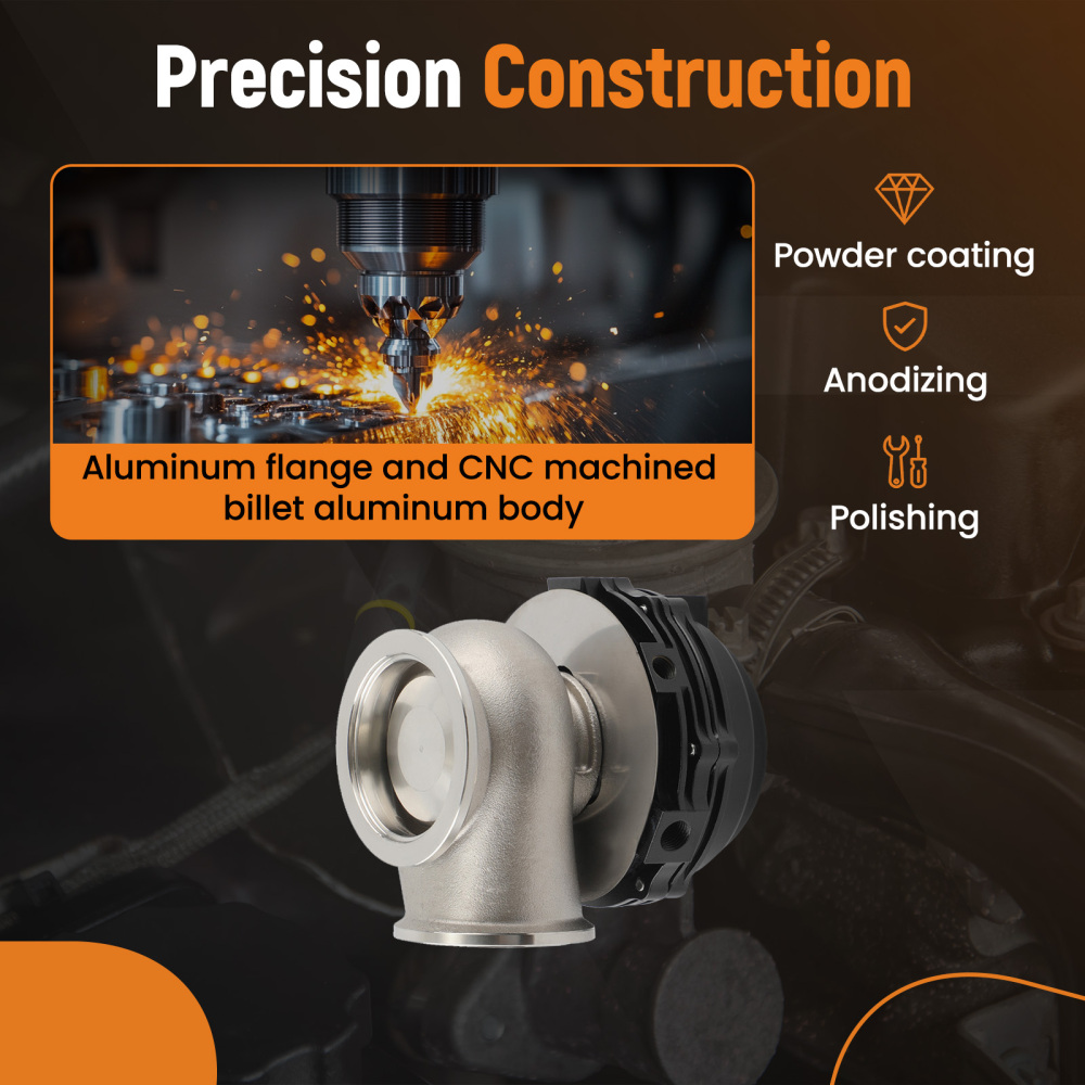 44mm V-Band External WastegateBlack Stainless steel With Spring