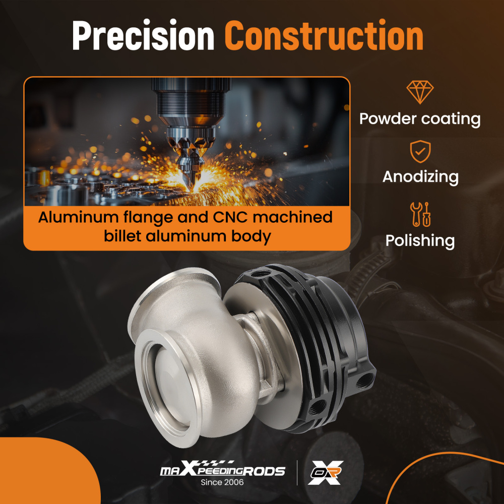 38mm V-Band External Wastegate Aluminum Black Stainless steel With Springs